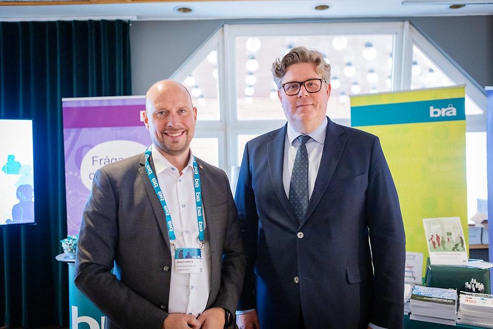 Kommunalråd Hans Lindberg och Gunnar Strömmer, justitieminister.