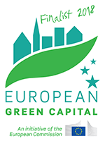 Logotyp European Green Capital med texten Finalist 2018.
