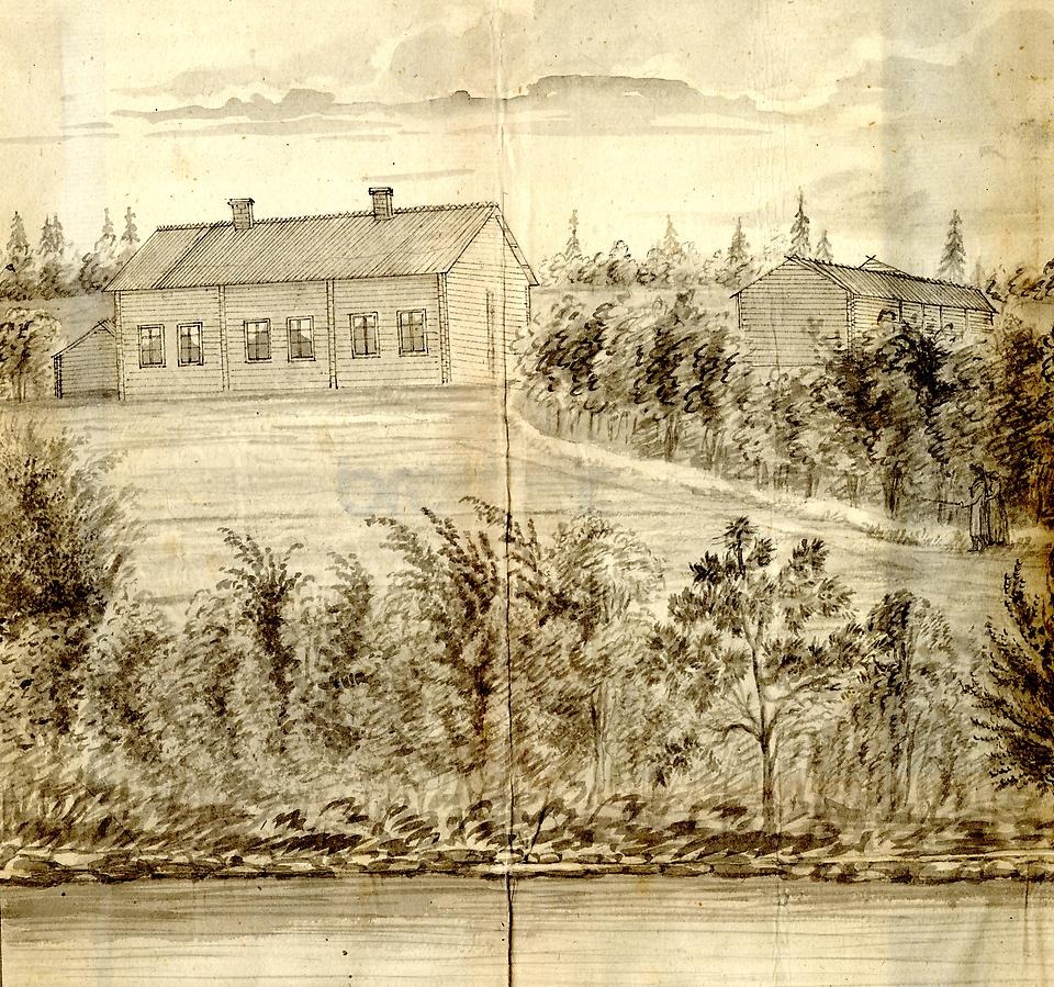 Norsjö prästgård, teckning