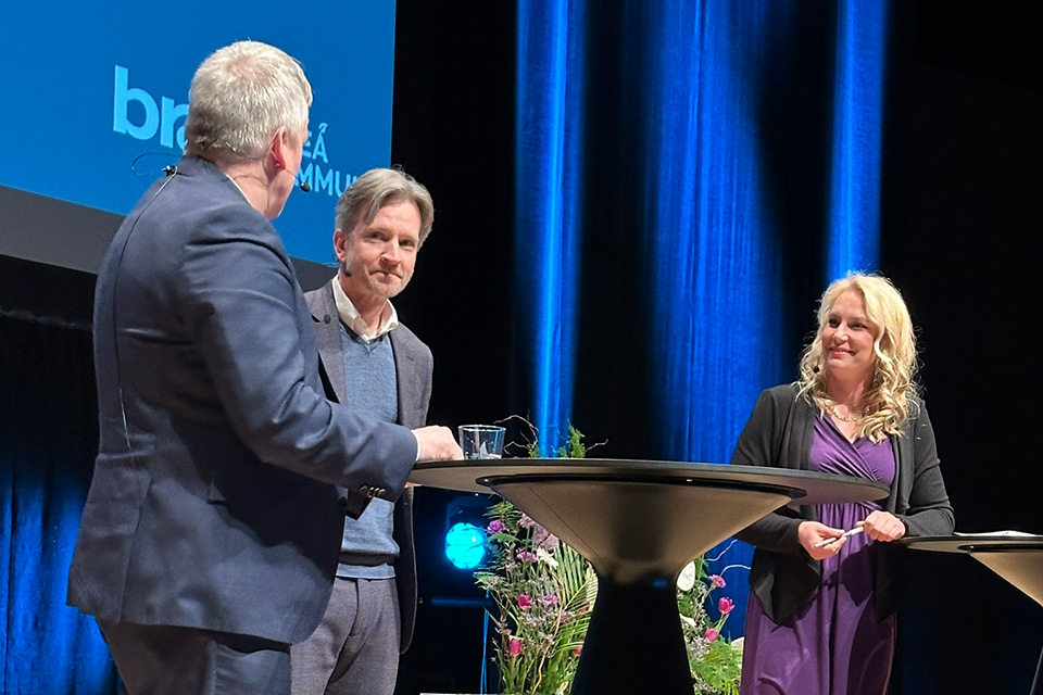 Mattias Larsson, generaldirektör, Brottsförebyggande rådet (Brå), Anders Alenskär, generaldirektör, Brottsoffermyndigheten och Kerstin Rörsch, moderator.