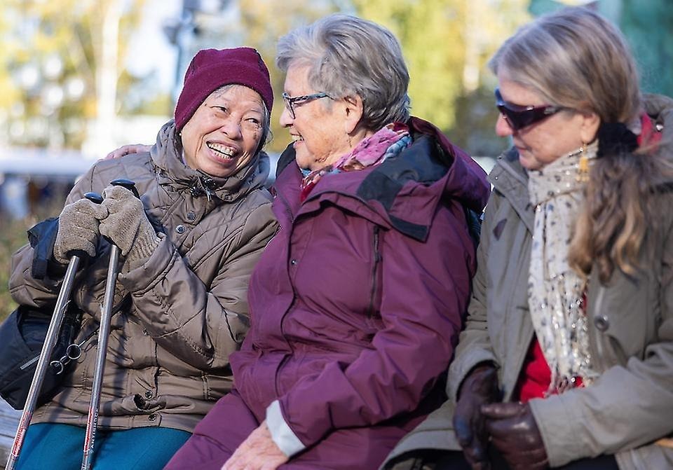 Vänner som ser ut att trivas ihop