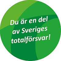 Puff med text: "Du är en del av Sveriges totalförsvar!"