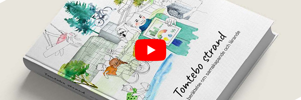 Klickar man på den här illustrationen öppnas en fem minuter lång film om detaljplanen för Tomtebo strand på Youtube