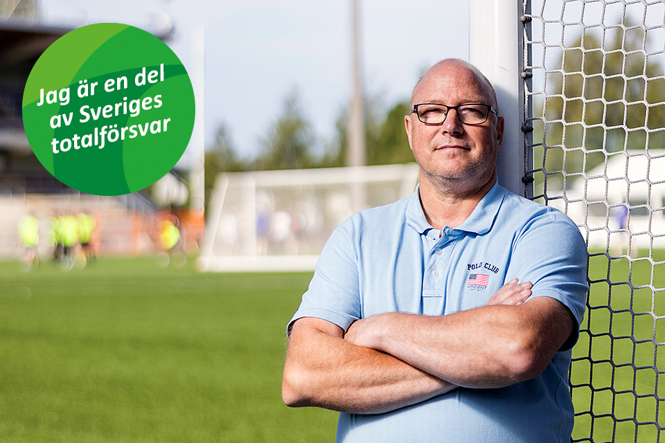 Anders är driftchef på Fritid och tjänsteperson i beredskap (TIB), med text "Jag är en del av Sveriges totalförsvar".