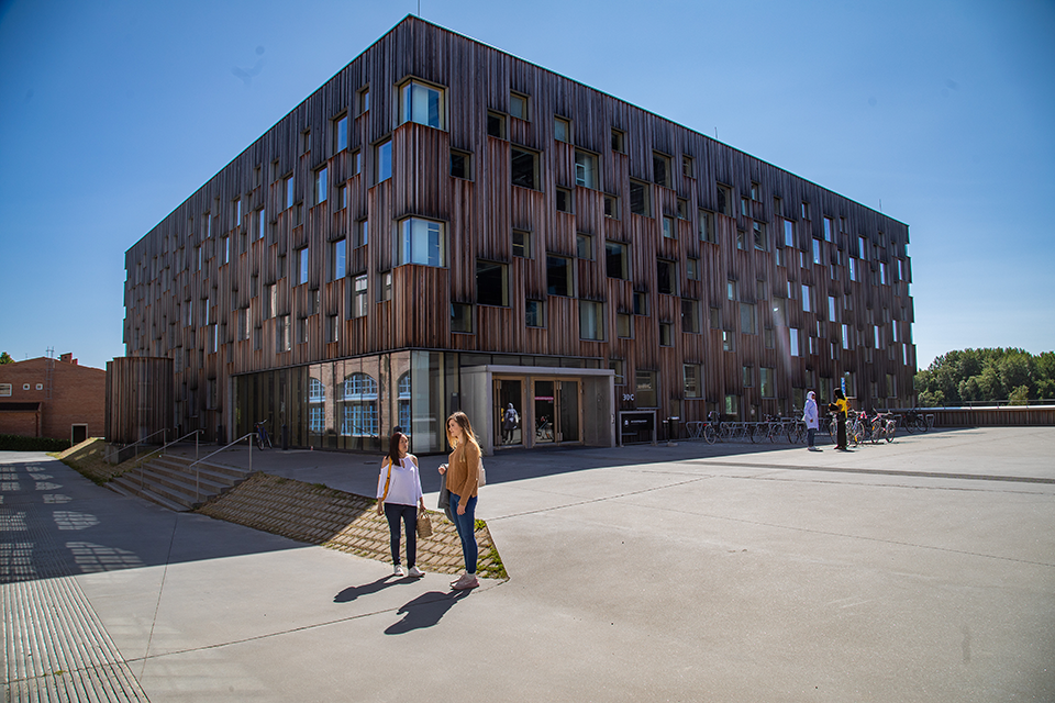 Image of students on Umeå arts campus.