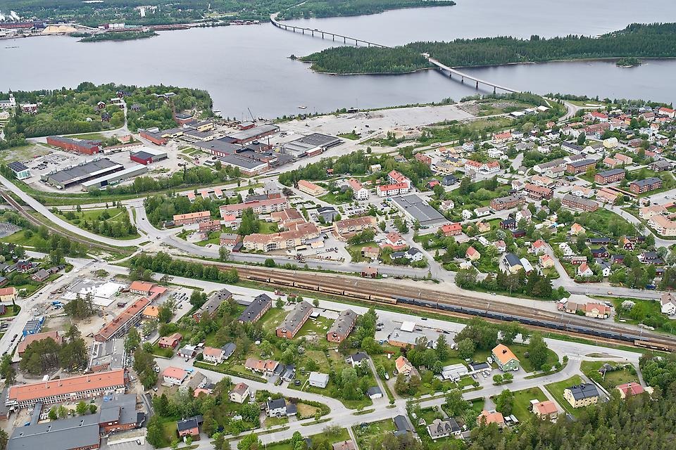 Flygfoto över Holmsund