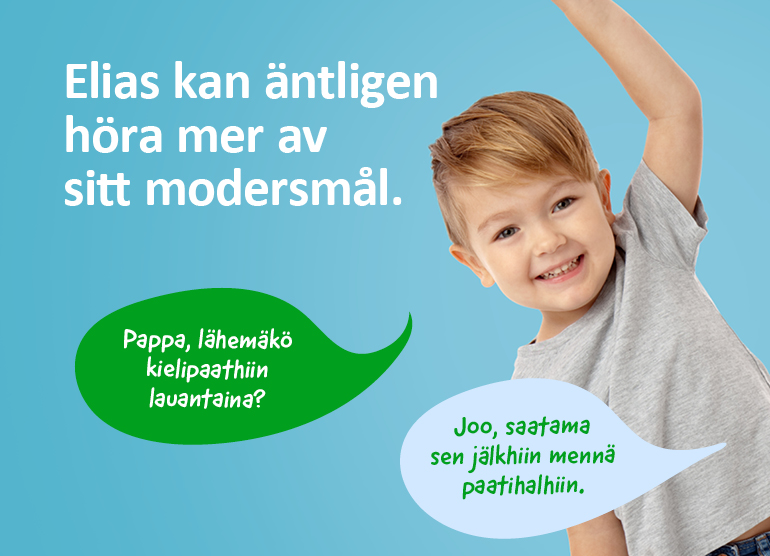 Pojke i förskoleåldern pratar meänkieli.