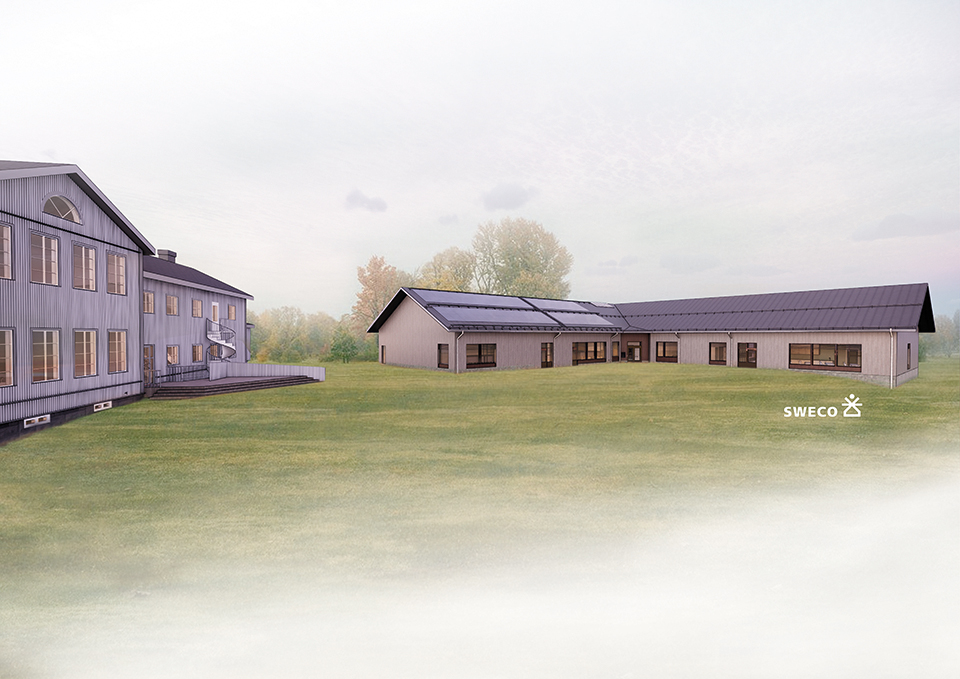 Visualisering av den nya skolan i Sörfors
