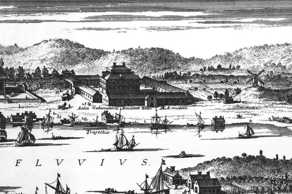Länsresidenset i Umeå, detalj ur Erik Dahlbergs (1625–1703) Suecia antiqua et hodierna.