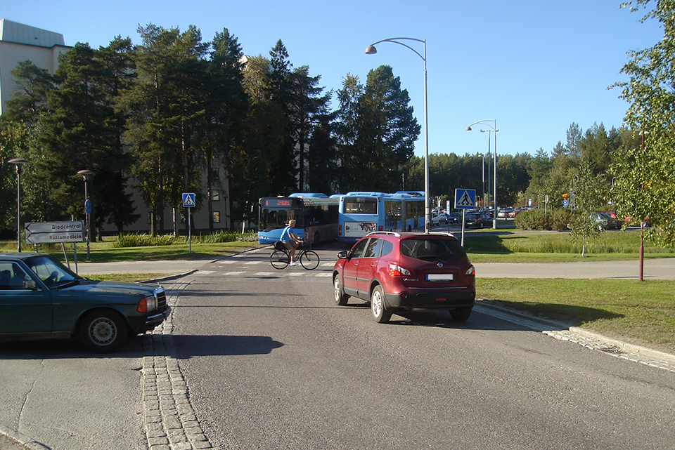 trafik, buss, bil, cyklist