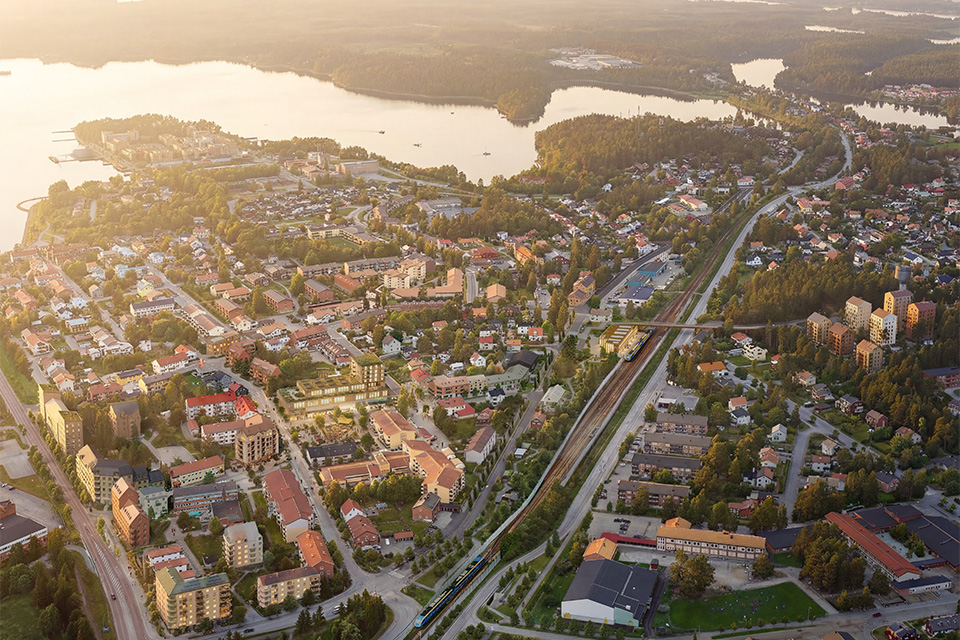 Flygfoto över Holmsund