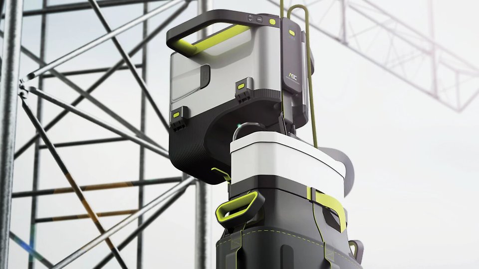 Sinan Altun developed a design concept for vertically moving sensitive equipment on telecom sites safely and quickly. Image: Designhögskolan