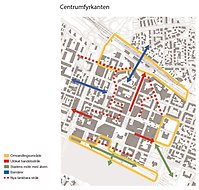 Kartillustration av centrumfyrkanten