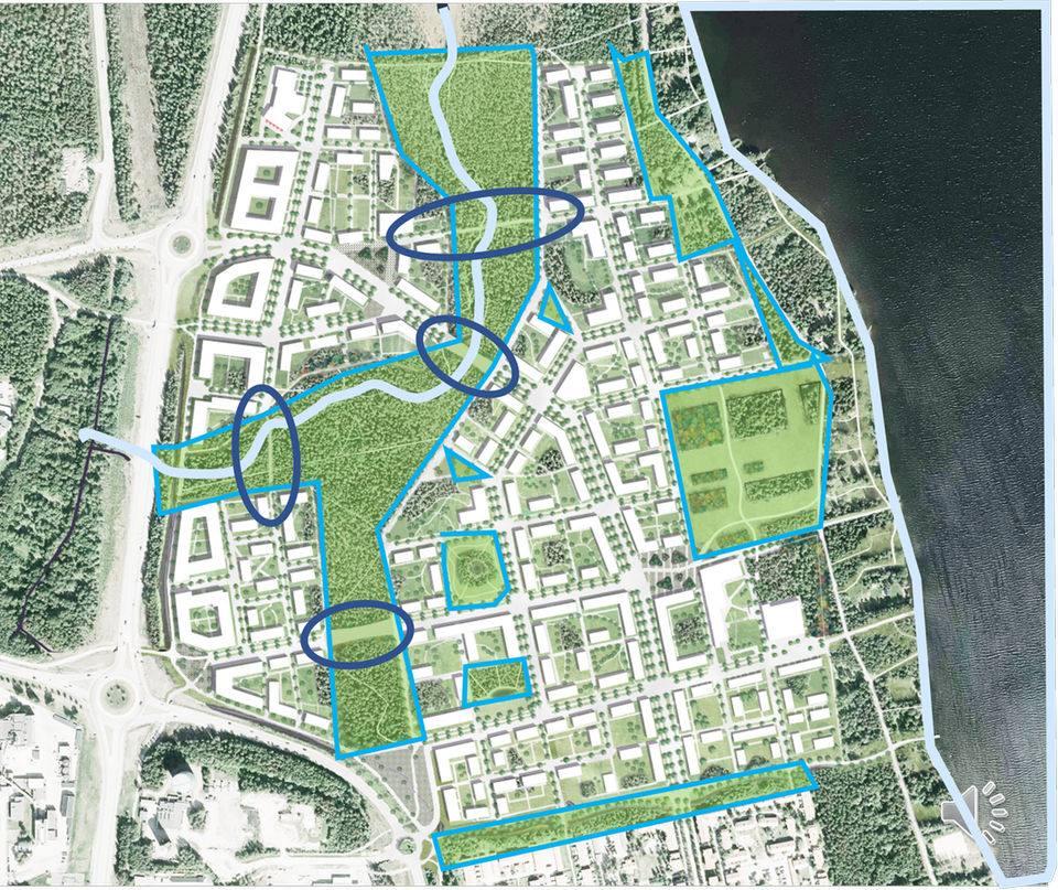 Illustrationen markerar de åtgärder som görs för att skydda naturen på Tomtebo strand