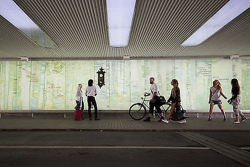 The innovative tunnel LEV! by the Umeå central station.